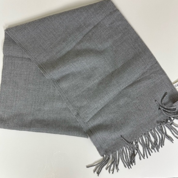 Calvin Klein Grey Fringe Scarf - Picture 5 of 5